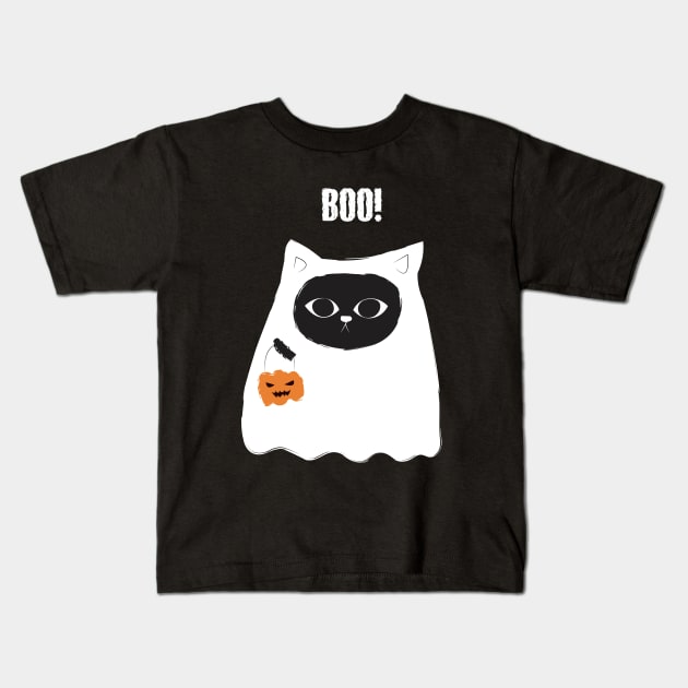 Boo Halloween Kids T-Shirt by Dizzyland